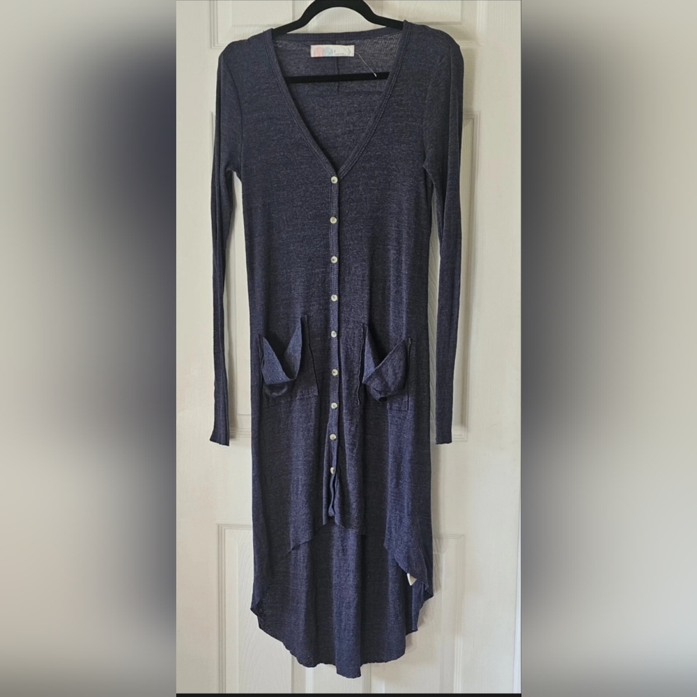Free People FP Beach Long Blue Sweater Dress  Women's Size SP